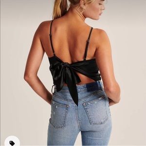 Abercrombie & Fitch Black Bodysuit w/Bow detail back Size Small
